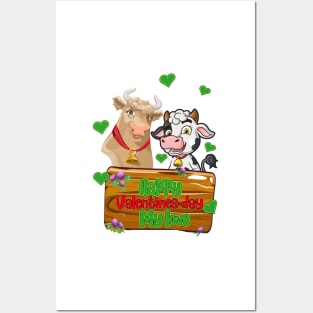 Cow - Happy Valentine's day -Happy Valentines Day My love Posters and Art